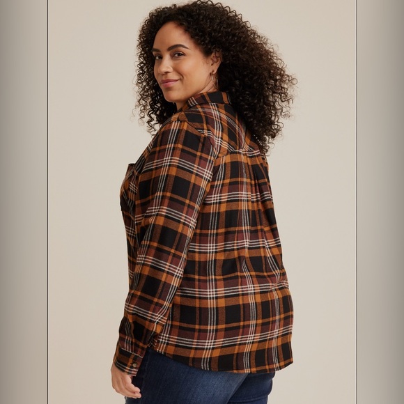 Maurice’s Plus Size Cabin Plaid Button Up Shirt - Picture 2 of 6